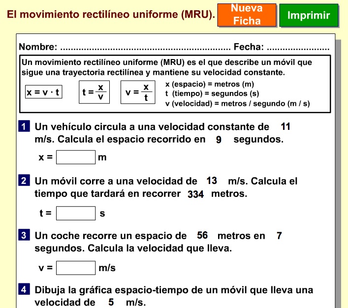 El movimiento rectilíneo uniforme (MRU) | Recurso educativo 38485