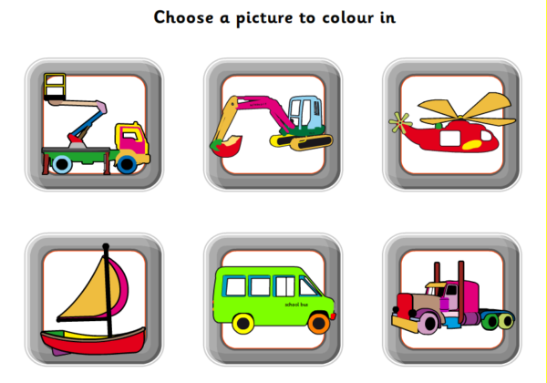 Transport colouring book | Recurso educativo 42328