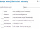 Simple poetry definitions: Matching | Recurso educativo 65954