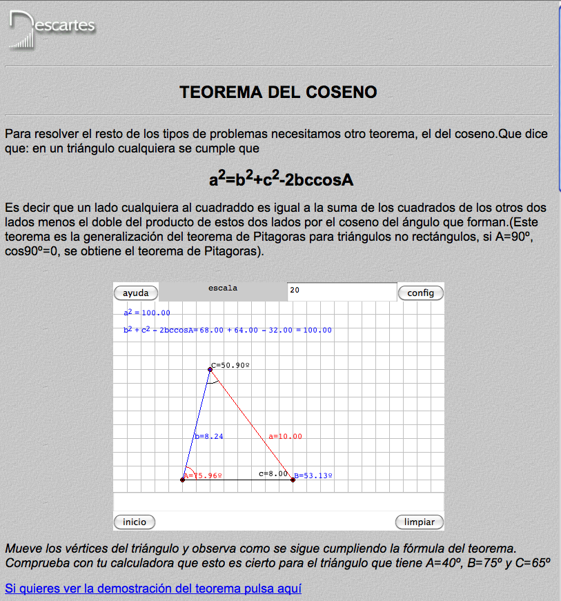 Teorema del coseno | Recurso educativo 91293